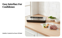 Dry and Moist Modes Countertop Vacuum Sealer Airtight Seal Food Vacuum Sealer UK Plug Food Packaging Machine Silver Top Panel