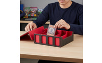 4-Row Card Storage Box Soft Velvet Lining Large Capacity Card Case Waterproof Multi-Row TCG Organizer for Tournaments, Travel