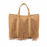 Tote Bag with Fringe Handwoven Fringe Tote Bag Boho for Beach, Women