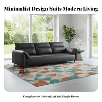 Straight-Line 3-Seater Sofa Minimalist Design Living Room Couch sturdy Frame Household Furniture for Pet Owners, Lounge, Home whiteice, Gaming periods