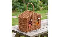 Cute Wicker Basket with Lid and Handle Decorative Wicker Basket with Handle Charming Rustic for Tabletop Display, Gift Presentation, Home Organization, Picnic