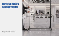 Folding Garment Rack, Adjustable Height Iron Display Stand, Mobile Clothes Hanging Rack for Street Stall, Night Market