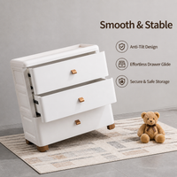 4 Layer Drawer Organiser, Movable Toy Storage for Kids Bedrooms, Stackable Storage Drawers, Not on-White Synthetic Material