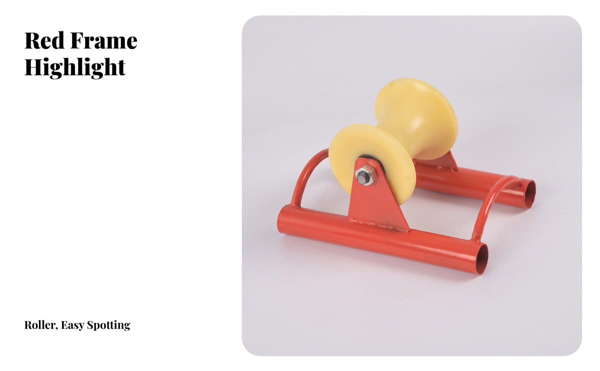 Heavy-Duty Cable Laying Roller | Compact Open-Frame Design, Straight Cable Roller, for Conduit Installation