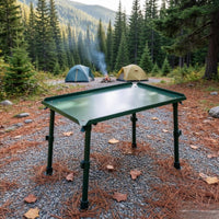 Folding Metal Secure Table Foldable Table Sturdy Furniture for Campers, Outdoor Enthusiasts, Camping, Picnics, Fishing