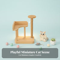 Realistic Intricate Dollhouse Cat Tree Photography Prop Miniature Cat Scratching Post Cute Design for Adults, Miniature Scene S