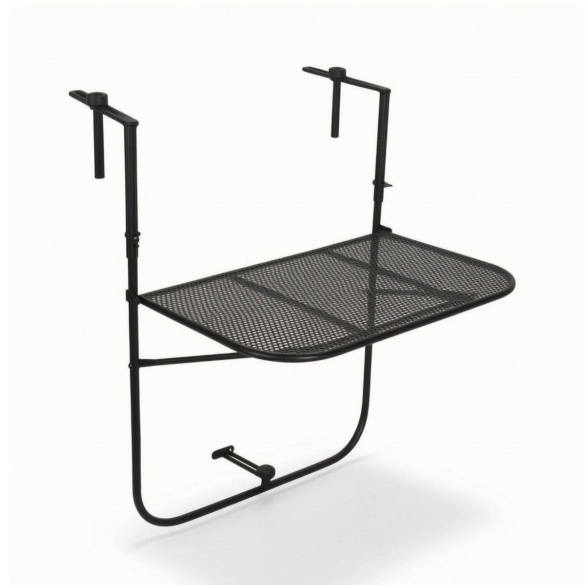 Hanging Table with Mesh Top Foldable Hanging Balcony Table Metal Furniture for Renters, Small Areas