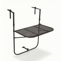 Hanging Table with Mesh Top Foldable Hanging Balcony Table Metal Furniture for Renters, Small Areas