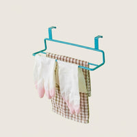 Bathroom Towel Rail, Iron Double Rod for Pantry & Kitchen, No-Drill Hook-On Storage for Small Space Homeowners, Versatile Cabinet Door Rack Over