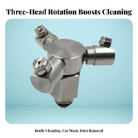 Uniform Atomization 3 Head Rotating Spray Nozzle Clog-Resistant Rotating Spray Nozzle Easy Installation for Car Washes, Cooling Systems