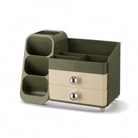 Makeup Organizer with Drawers Desktop Vanity Organizer with Side Cubbies Cosmetic Storage Drawer Unit Divided for Teens