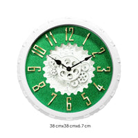 Retro Gear Wall Clock Non-Ticking Industrial Wall Clock Quiet Steampunk for Living Room