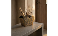 Bag Shaped Vase wide opening Top Arched Handles Tote Bag Vase