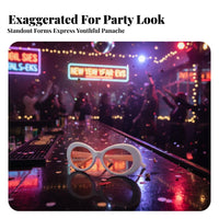 Exaggerated Look Triangular winged frame Sunglasses Vintage design Narrow winged frame Glasses Lightweight Frame sunglasses sun protective Protection for design enthusiasts, Young Adults, Parties, Holiday Events, Music concerts, Photo Shoots