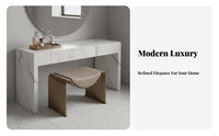 Italian Inspired M-Shaped Vanity Stool Modern Minimalist Design Indoor Seating fashion-forward design Ottoman Upholstered for Interior Designers, Apartment Dwellers, Living Room, Entryway, Walk-in Closet, Home Office