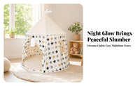 Conical Peak Design Print Teepee Tent Round Base Kids Teepee Tent Open Front Household Toy Side Curtains