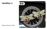 Sparkling Rhinestones Glittering Bee Air Vent Clip Easy Installation Jeweled Creature Car Air Clean Ener Clean Scent for Women, Drivers