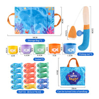 Interactive Play Textile Aquatic Creature Catching Game Hand-Eye Coordination Soft Fishing Toy Set Develops Fine Muscle Skills for Toddlers