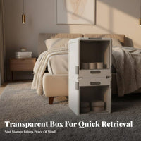 With casters Wheeled Underbed Container Low contour Design Wheeled Latching Container Transparent frame Organizer Box Large Capacity for Apartment Dwellers, Homeowners, Students, Under Bed, Bedroom, Dorm Room, Closet