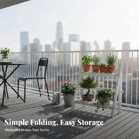 Foldable 2-Tier Folding floral Rack InstallationinstallationInstallation not required Plant Stand Ladder & aesthetic Display Shelf Easy Assembly for Gardeners, homeowners, Balcony, Indoor, Garden, Living Room