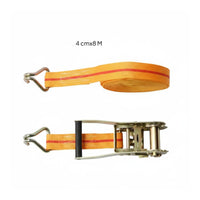 High Strength Polyester Heavy Duty Cargo Strap Long-Lasting Stitching Strapping Strap with Buckle Steel Hooks for Truckers, Trucks