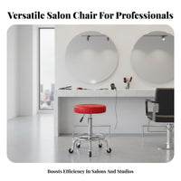 Salon Work Stool Hydraulic Gas Lift Height Adjustable Swivel Stool Easy to Clean Rolling Dressing Chair for Barbers, Makeup Artists, Spa, Studio