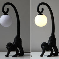 Black Monkey Table Lamp Curved Arm Monkey Lamp Modern Minimalist Home Lighting Tabletop