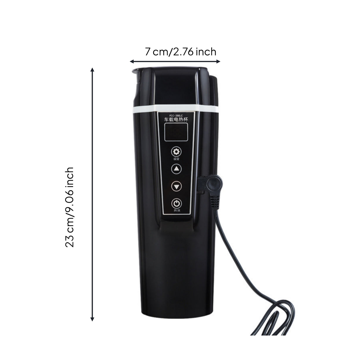 Smart Temperature Control Car Insulated Container with Digital Display Vehicle-Mounted Electric Car Cup Phthalate-Free Phthalate-Free-Safe Heated Travel Mug Stainless Steel for Drivers, Road Trippers, Commuters, Cars, Trucks