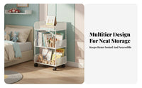 Multi-Tier Shelving Multi-Tier with Wheels Space Saving Bookshelf High Capacity