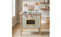 Wooden Play Kitchen Storage Shelf Toy Kitchen Set Interactive Knobs Young Cooks Playset
