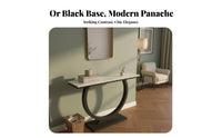 Modern Design C-Shaped Console Table Minimalist Design Household Furniture Easy to Clean Indoor Furnishing Long-Lasting Construction for Apartment Dwellers, Interior Designers, Entryway, Hallway, Living Room, Bedroom