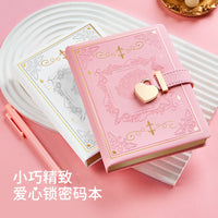 Qihan Creative Trend Journal Notebook with Heart Lock, Gift Box Set