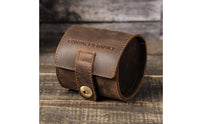 Single Watch Travel Case Portable Handmade Leather Watch Box Individual Accessory Dustproof Shockproof for Men, Business Outing