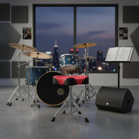 Saddle Drum Throne Padded Cushion Adjustable Drum Stool Double Braced Swivel Percussion Stool for Performing Artists, Stage Performance