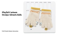 Thickened Kids Joyful Face Gloves Cold-Proof Full Finger Winter Gloves Korean Design for Boys, Girls, Cycling, Outdoor, Playtime