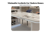 Extendable Kitchen Island Table Sintered Stone Top Multifunctional Storage Island Table Modern Minimalist Design for Homeowners, Adults