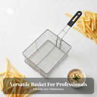 Deep Fryer Basket Heavy-Duty Deep Fry Basket Versatile Stainless Steel Mesh Strainer for Restaurant Owners, Chefs, Food Truck