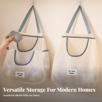 Underwear Sock Organizer Space Saving Hanging Mesh Storage Bag Multi-Compartment Hanging Mesh Bag for Students, Families, Behind Door, Washroom
