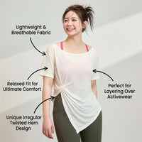 Gym Sets for Women 2 Piece with Loose Fit Short Sleeve Top and Breathable Viscose for Running and Fitness, Plus Size Available