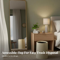 Cream Design Garbage Bin Large Capacity Minimalist Trash Bin Removable Inner Bucket Minimalist Trash Can for Students, Living Room, Bedroom