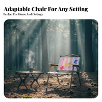 Foldable Design Cartoon Print Frog Chair Lightweight Outdoor Equipment Stable & Sturdy Portable Seat Breathable Material for Beachgoers, Picnickers, Camping, Picnics, Beach, Backyard