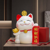 Auspicious Cat Cute Welcoming-Neko Decorative Welcoming Cat Statue for Entryway, Display Shelf, Office