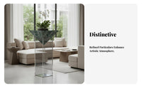 Italian aesthetic Tiered Acrylic Pedestal Minimalist Design Display Stand Floating Effect House Decoration Transparent for Interior Designers, Hotel Managers, Living Room, Showroom, Entrymethod, Retail Displays