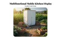 Steel Panel Outdoor Kitchen Mobile Kitchen Cabin Sturdy Construction Portable Cooking Booth for Homeowners, Farmers, Garden, Factory, Backyard