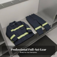 5 Pieces 02 Design Firefighter Suit Fire Resistant 5 Piece Firefighter Uniform Set Sturdy Retardant Assistance Suit for Firefighting, Accident Sites