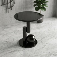 Round Side Table Modern Sofa Side Table Geometric Nightstand for Living Room, Bedroom
