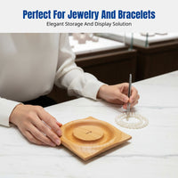 Walnut Wood Bracelet Display Tray, Sturdy Jewelry Stand, Minimalist Organizer for Home or Shop