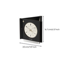 Tabletop Decorative Table Clock Classic Square Decorative Clock Textured Minimalist for Shelf, Home Office, Nightstand