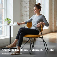 mechanical Look Upholstered Metal Frame Chair Nordic Design Upholstered Armchair with Metal Legs Comfortable Backrest Indoor Seating Padded Seat for Restaurant Owners, Interior Designers, Office Managers, Dining Room, Cafe, Kitchen, Reception Area
