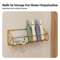 Wall Mounted Umbrella Rack Space-Saving Wall Mounted Umbrella Holder Multi-Functional Behind Door Storage Rack for Apartment Dwellers, Hallway, Office